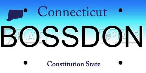 BOSSDON Connecticut License Plate