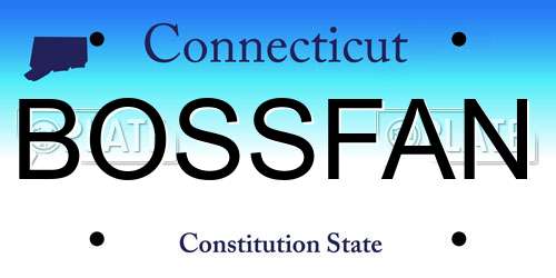 BOSSFAN Connecticut License Plate