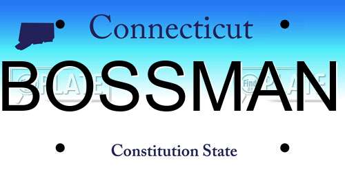 BOSSMAN Connecticut License Plate