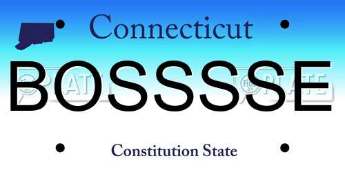 BOSSSSE Connecticut License Plate