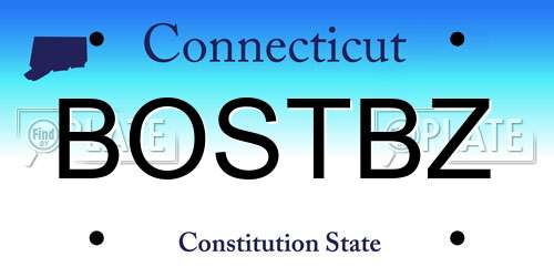 BOSTBZ Connecticut License Plate
