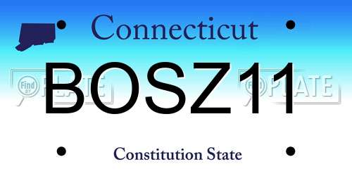 BOSZ11 Connecticut License Plate