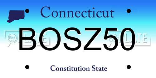 BOSZ50 Connecticut License Plate