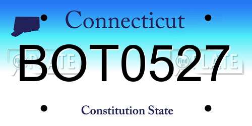 BOT0527 Connecticut License Plate