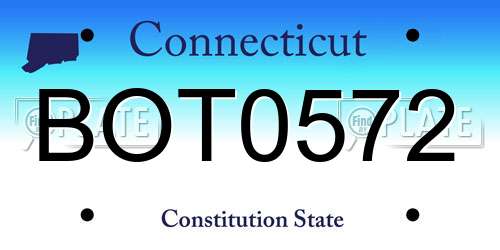 BOT0572 Connecticut License Plate