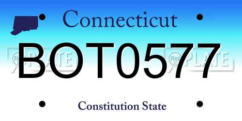 BOT0577 Connecticut License Plate