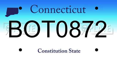 BOT0872 Connecticut License Plate