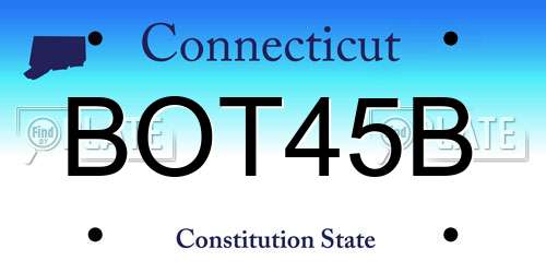 BOT45B Connecticut License Plate
