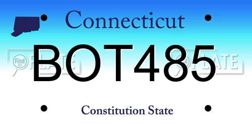 BOT485 Connecticut License Plate