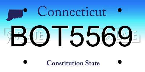 BOT5569 Connecticut License Plate