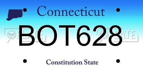 BOT628 Connecticut License Plate