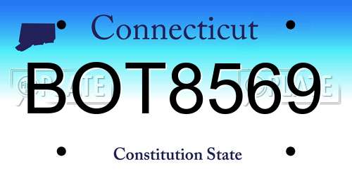 BOT8569 Connecticut License Plate