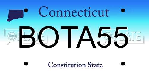 BOTA55 Connecticut License Plate