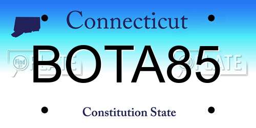 BOTA85 Connecticut License Plate