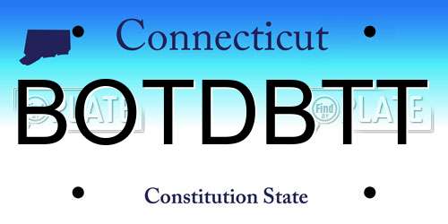 BOTDBTT Connecticut License Plate