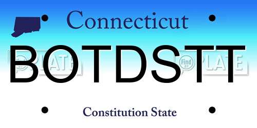 BOTDSTT Connecticut License Plate