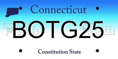 BOTG25 Connecticut License Plate