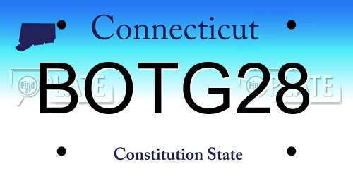 BOTG28 Connecticut License Plate