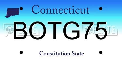 BOTG75 Connecticut License Plate