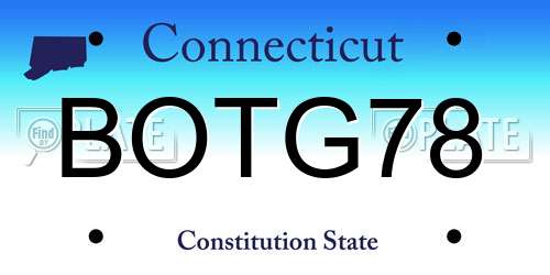 BOTG78 Connecticut License Plate