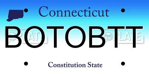 BOTOBTT Connecticut License Plate