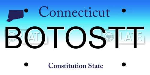 BOTOSTT Connecticut License Plate