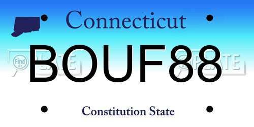 BOUF88 Connecticut License Plate