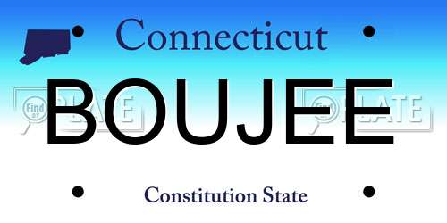 BOUJEE Connecticut License Plate