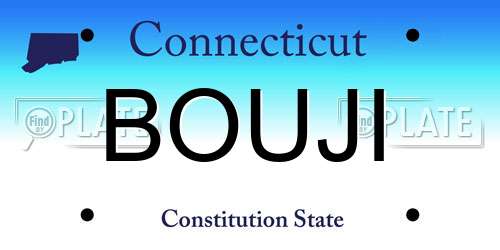 BOUJI Connecticut License Plate