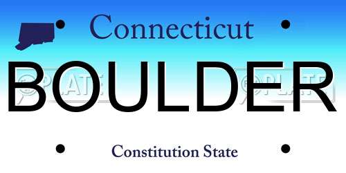 BOULDER Connecticut License Plate