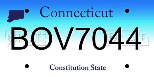 BOV7044 Connecticut License Plate