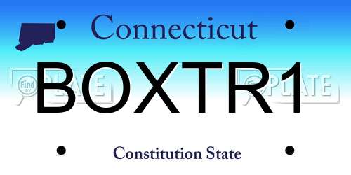 BOXTR1 Connecticut License Plate