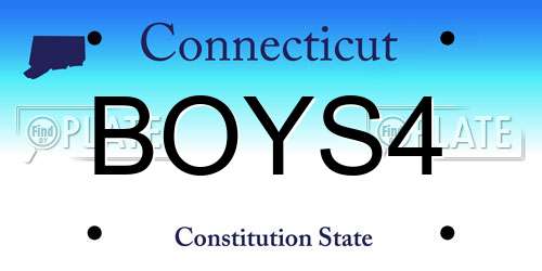 BOYS4 Connecticut License Plate