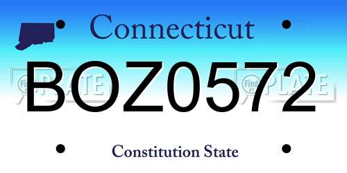 BOZ0572 Connecticut License Plate