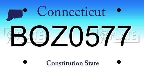 BOZ0577 Connecticut License Plate