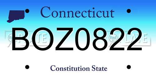 BOZ0822 Connecticut License Plate