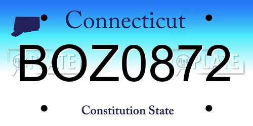BOZ0872 Connecticut License Plate