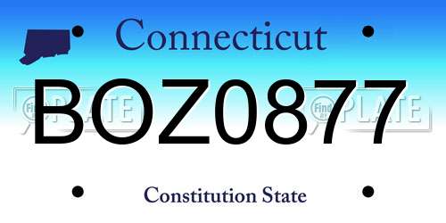 BOZ0877 Connecticut License Plate