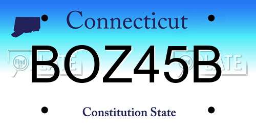 BOZ45B Connecticut License Plate