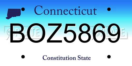 BOZ5869 Connecticut License Plate