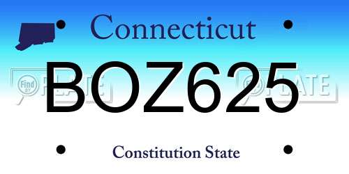 BOZ625 Connecticut License Plate
