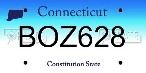 BOZ628 Connecticut License Plate