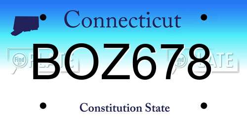 BOZ678 Connecticut License Plate