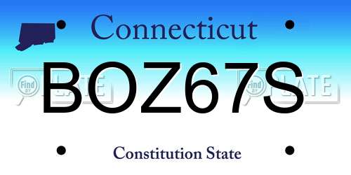 BOZ67S Connecticut License Plate