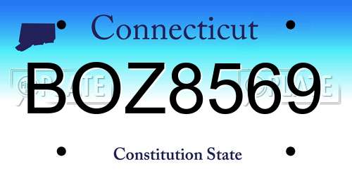 BOZ8569 Connecticut License Plate