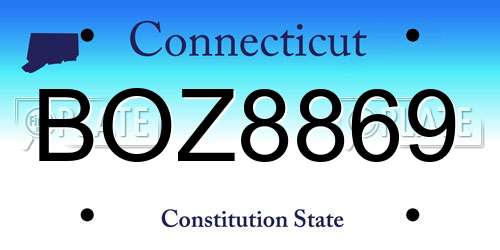 BOZ8869 Connecticut License Plate