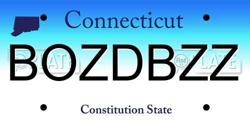 BOZDBZZ Connecticut License Plate