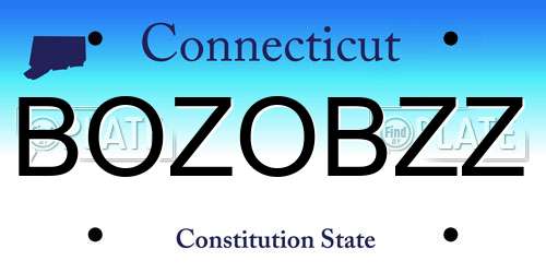 BOZOBZZ Connecticut License Plate