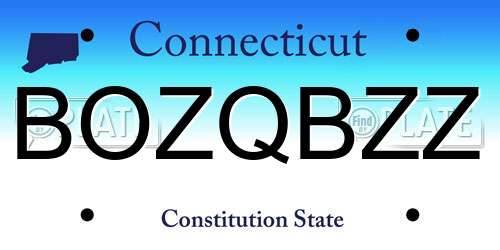 BOZQBZZ Connecticut License Plate