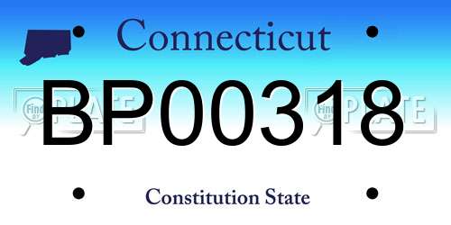 BP00318 Connecticut License Plate